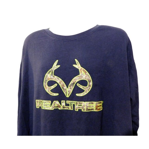 Realtree Tee Shirt Northern Outpost XXL Blue Long Sleeve - Picture 2 of 6